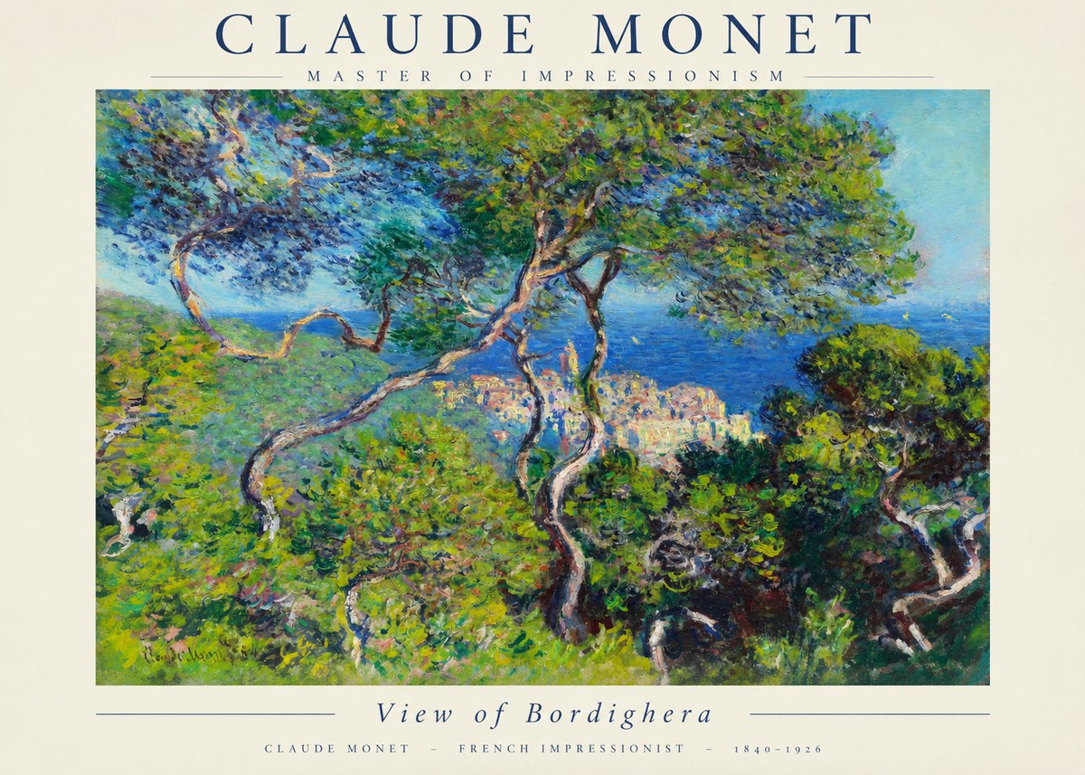 Monet View of Bordighera No1 - Juliste