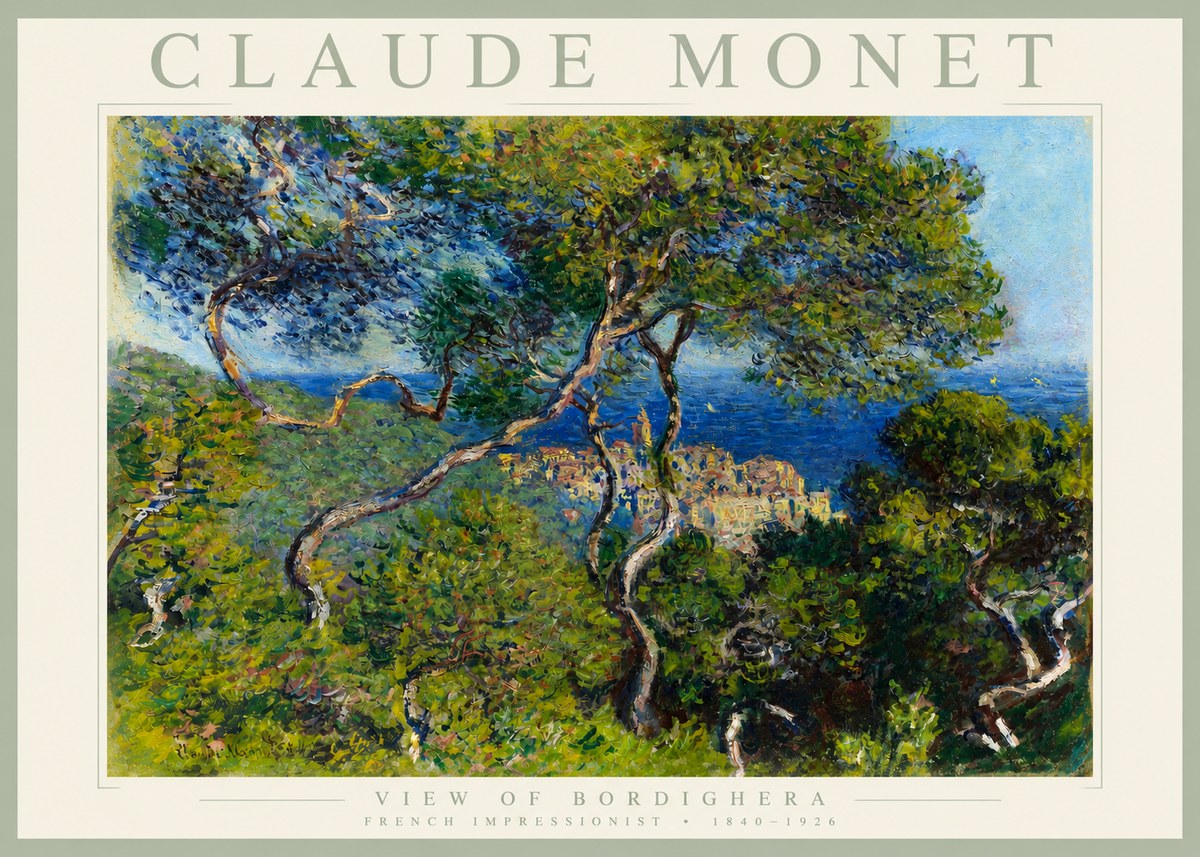 Monet View of Bordighera No3 - Juliste