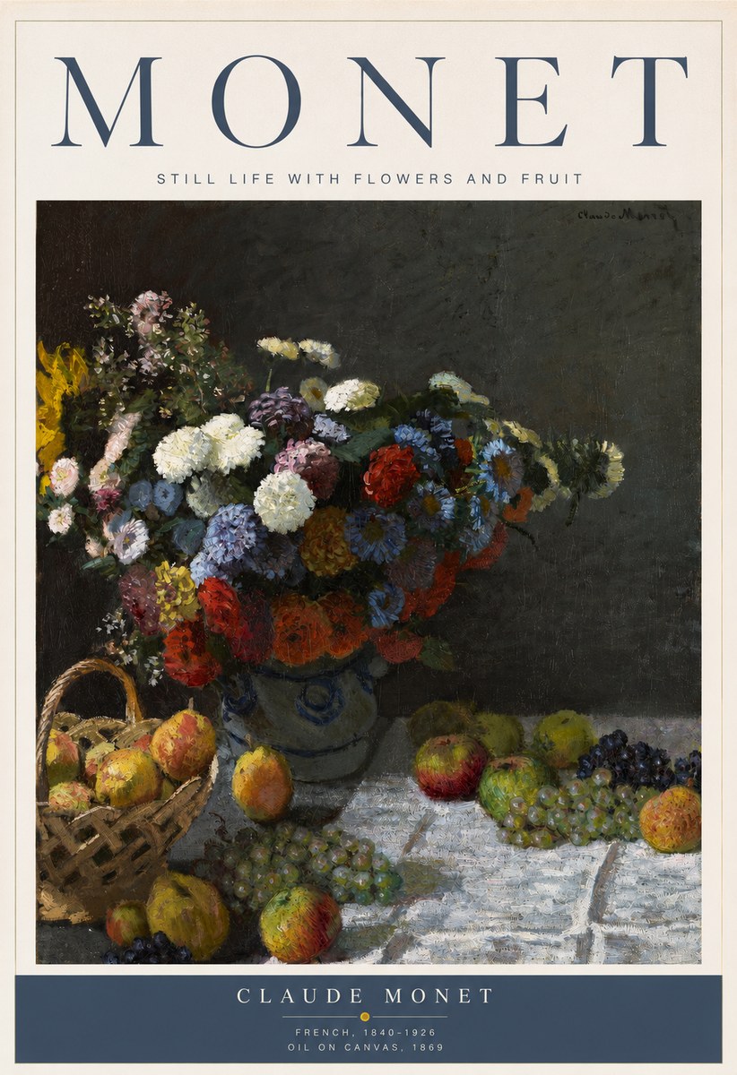 Monet Still Life with Flowers and Fruit No2 - Juliste