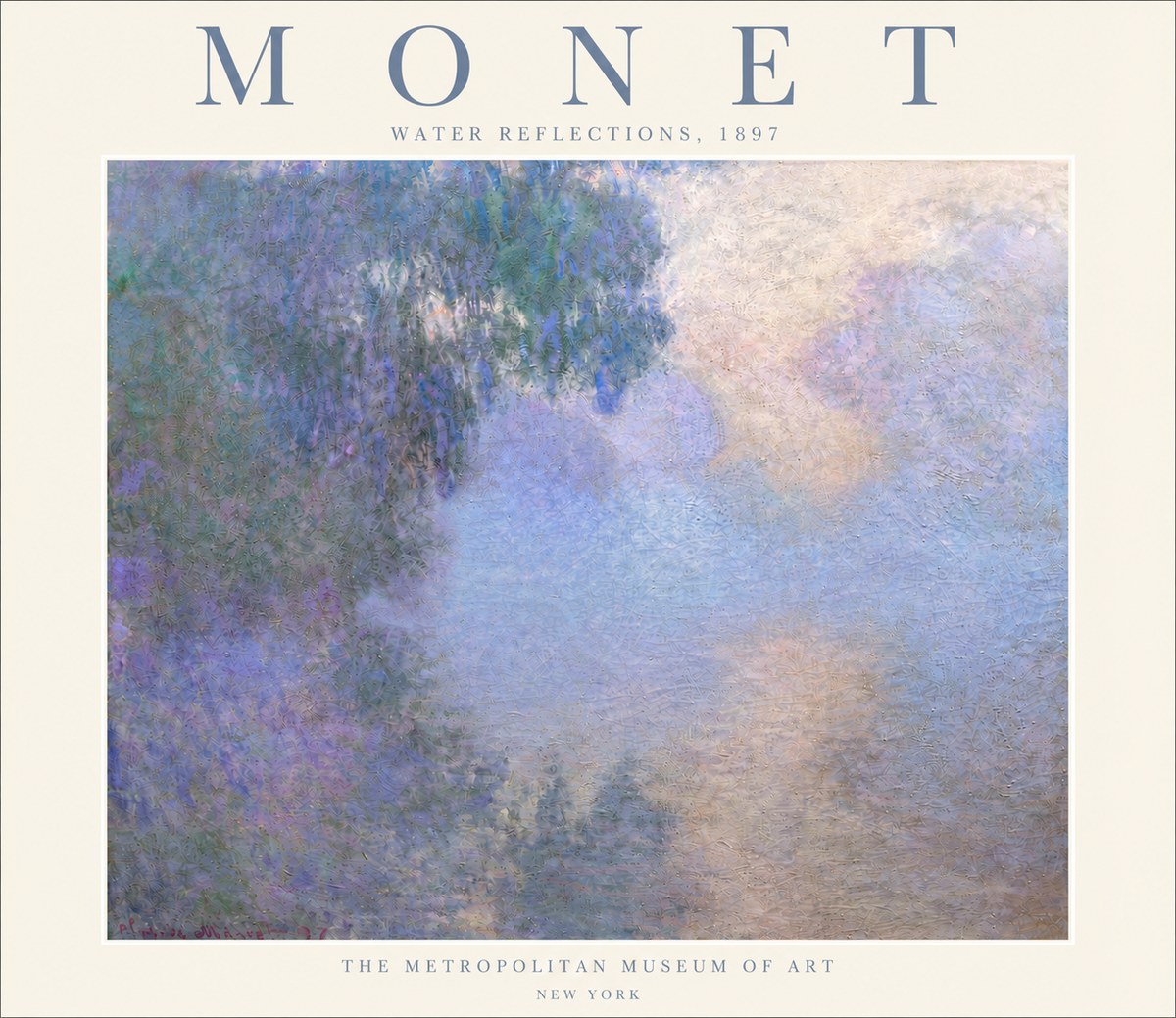 Monet Water Reflections No5 - Juliste