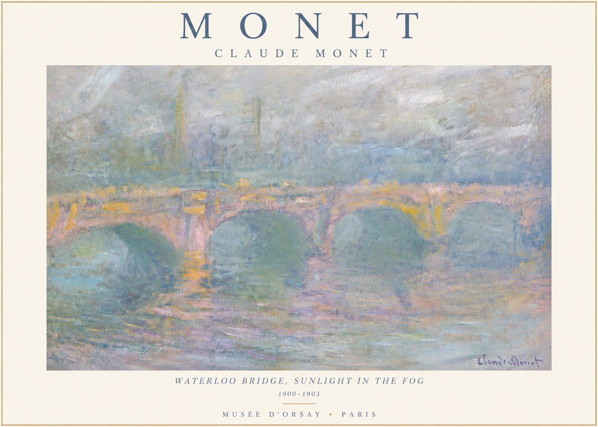 Monet Waterloo Bridge, Sunlight in the Fog I No5 - Juliste