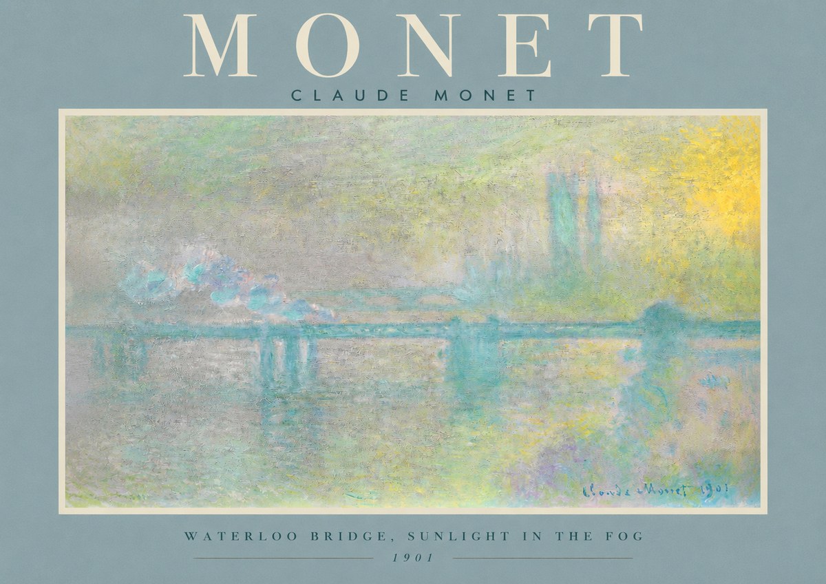 Monet Waterloo Bridge, Sunlight in the Fog II No2 - Juliste