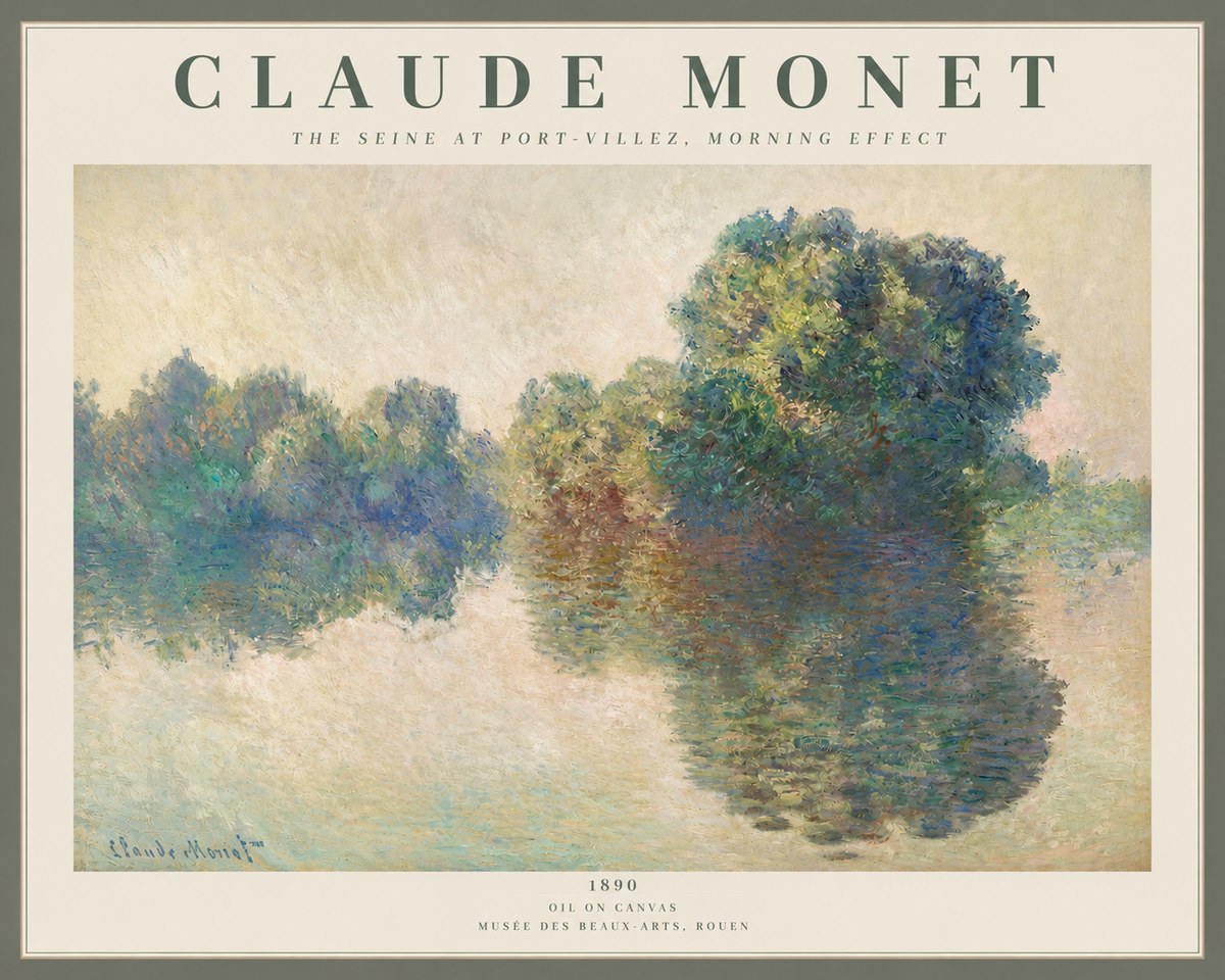 Monet The Seine at Port-villez, Morning Effect No2 - Juliste