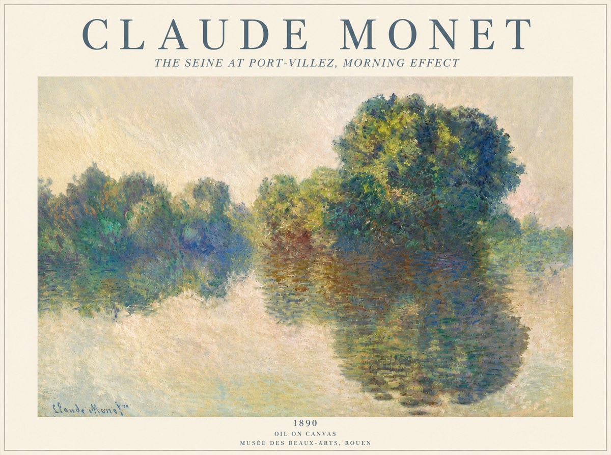Monet The Seine at Port-villez, Morning Effect No4 - Juliste