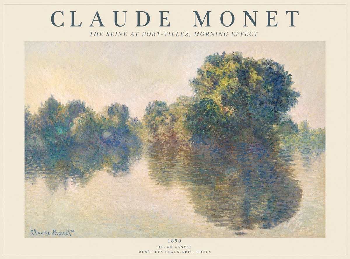 Monet The Seine at Port-villez, Morning Effect No5 - Juliste