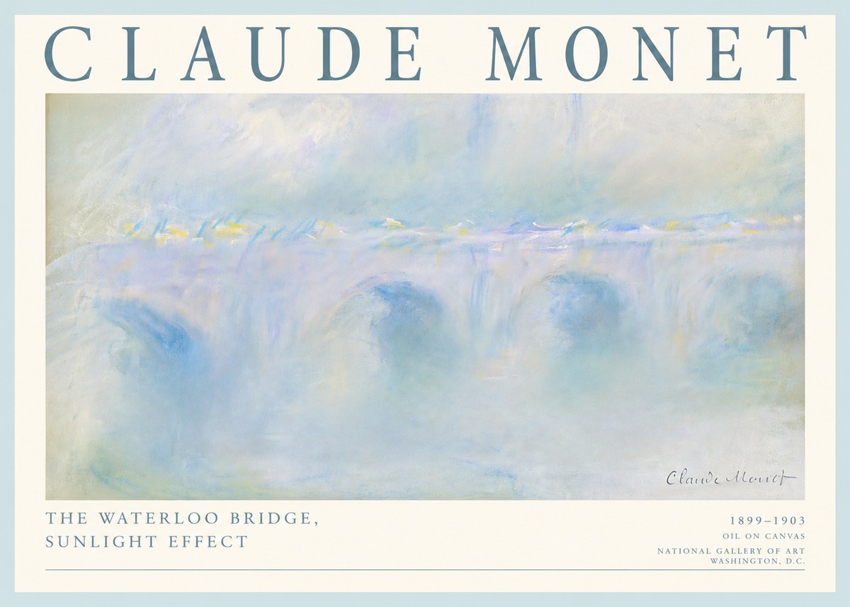 Monet The Waterloo Bridge, Sunlight Effect No4 - Juliste