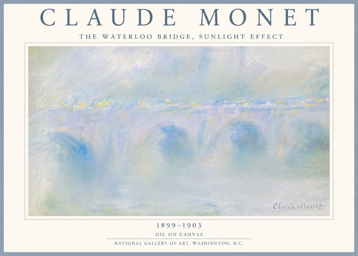 Monet The Waterloo Bridge, Sunlight Effect No5 - Juliste