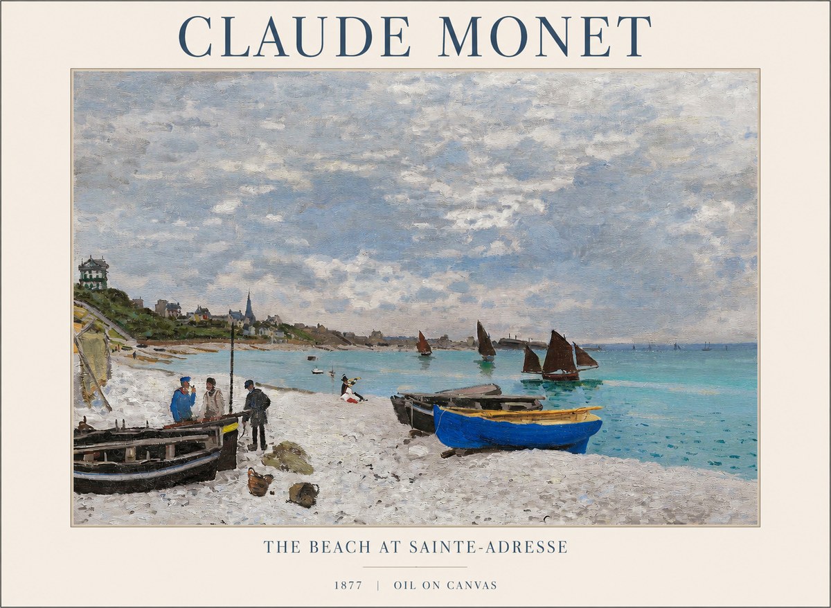 Monet The Beach at Sainte-adresse I No1 - Juliste