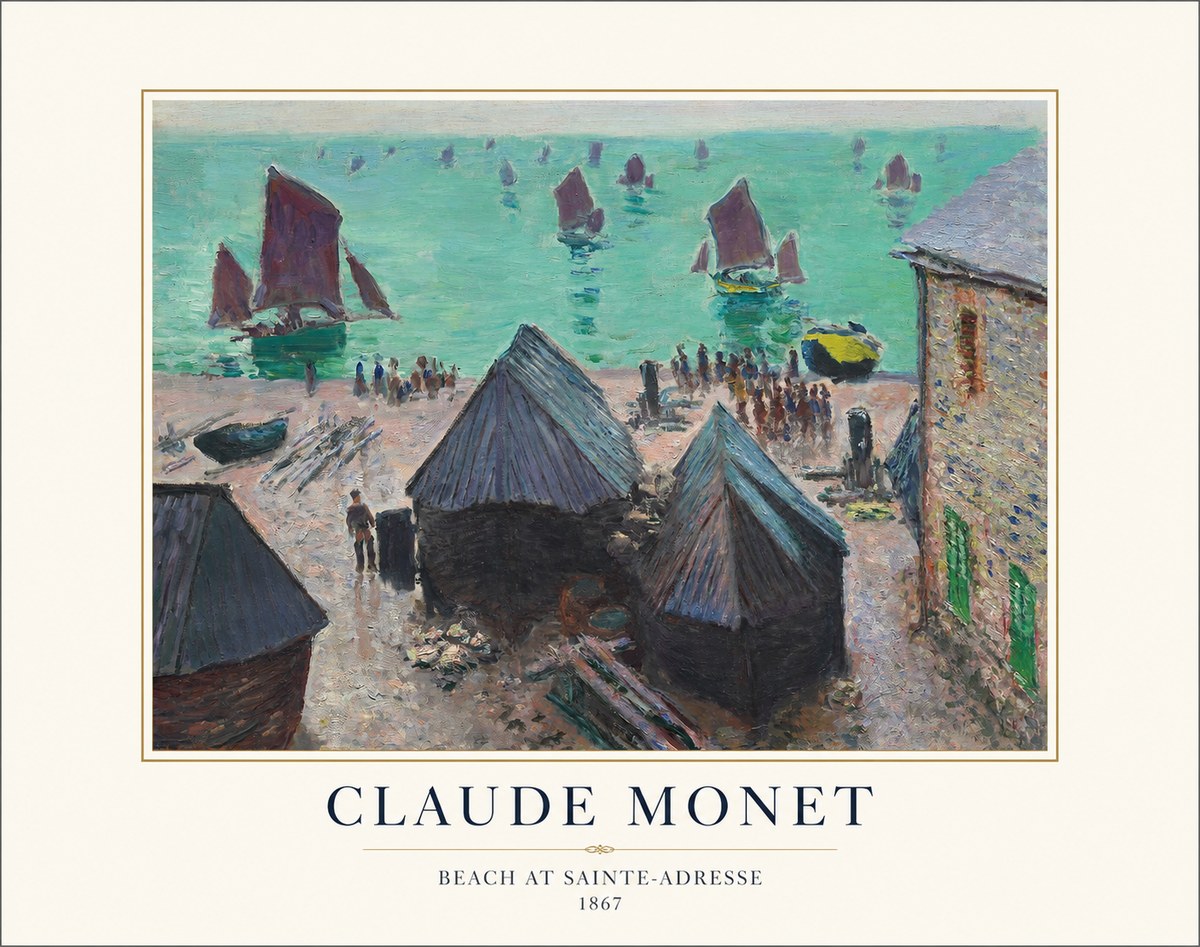 Monet Beach at Sainte-adresse No1 - Juliste