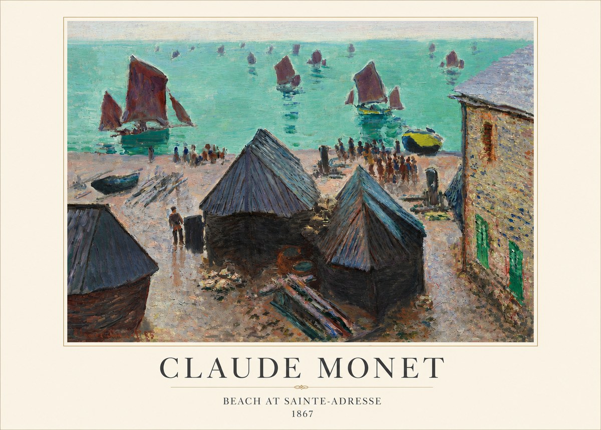 Monet Beach at Sainte-adresse No3 - Juliste