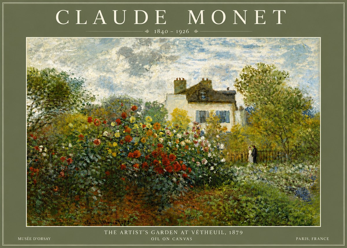 Monet The Artist's Garden at Vétheuil, 1879 No6 - Juliste