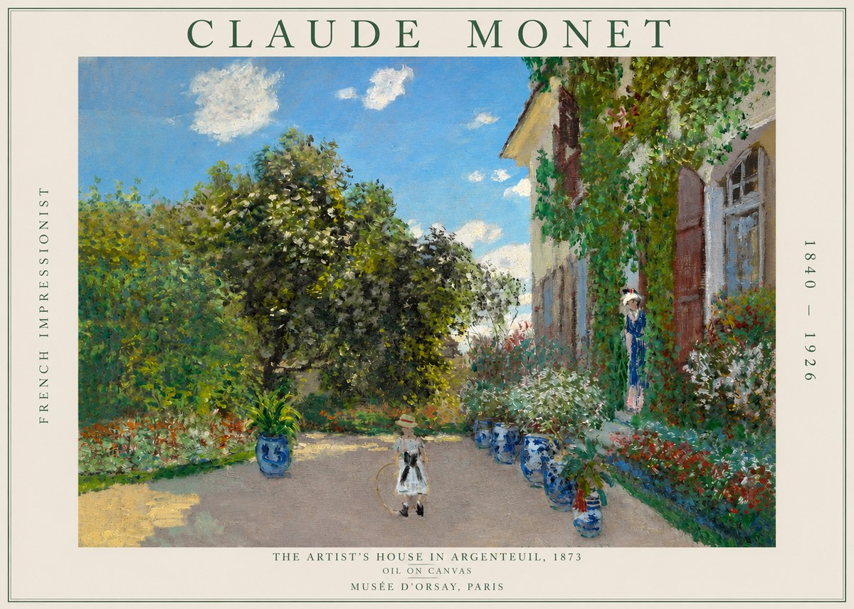 Monet The Artist's House in Argenteuil, 1873 No2 - Juliste