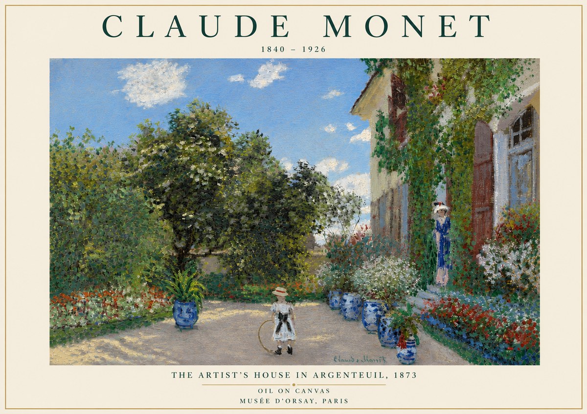 Monet The Artist's House in Argenteuil, 1873 No6 - Juliste