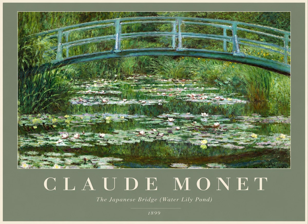 Monet The Japanese Bridge (Water Lily Pond) No2 - Juliste