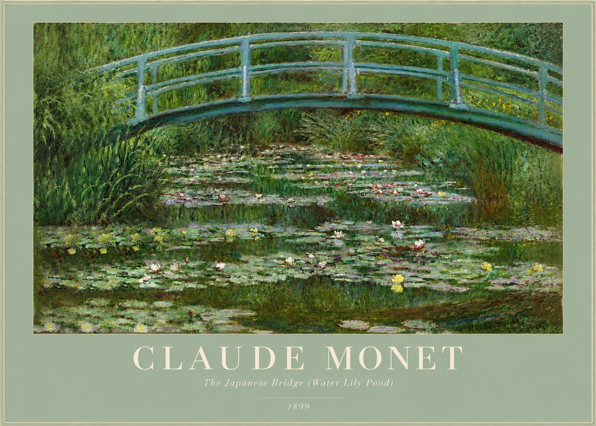 Monet The Japanese Bridge (Water Lily Pond) No4 - Juliste