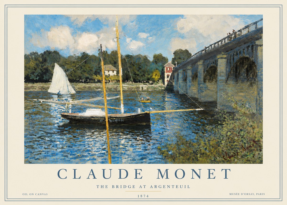 Monet The Bridge at Argenteuil I No3 - Juliste
