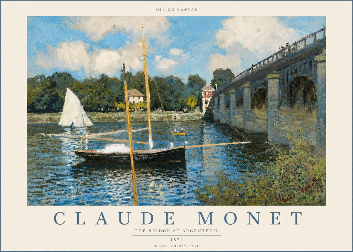 Monet The Bridge at Argenteuil I No4 - Juliste