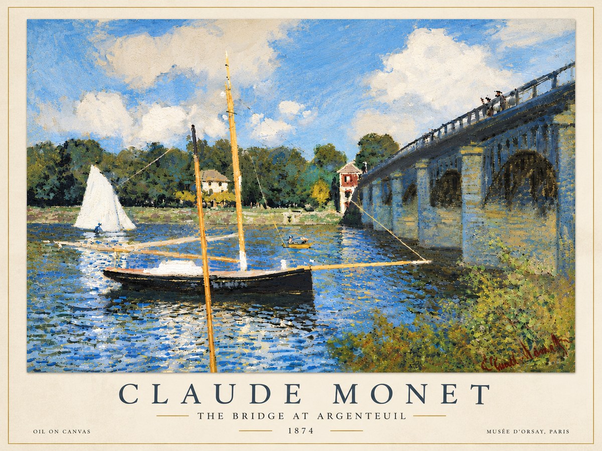 Monet The Bridge at Argenteuil I No6 - Juliste