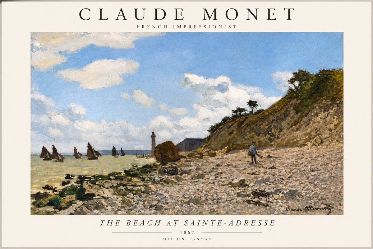 Monet The Beach at Sainte-adresse II No1 - Juliste