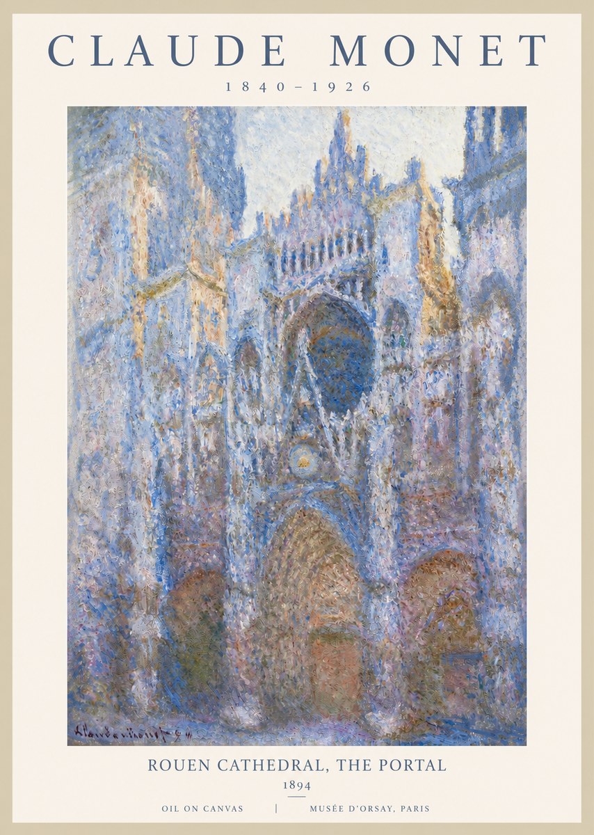 Monet Rouen Cathedral, the Portal No2 - Juliste