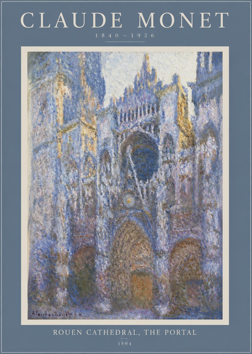 Monet Rouen Cathedral, the Portal No3 - Juliste