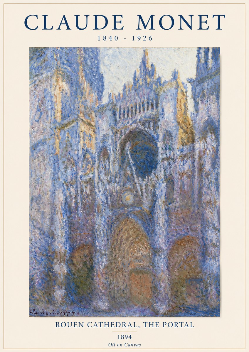 Monet Rouen Cathedral, the Portal No4 - Juliste