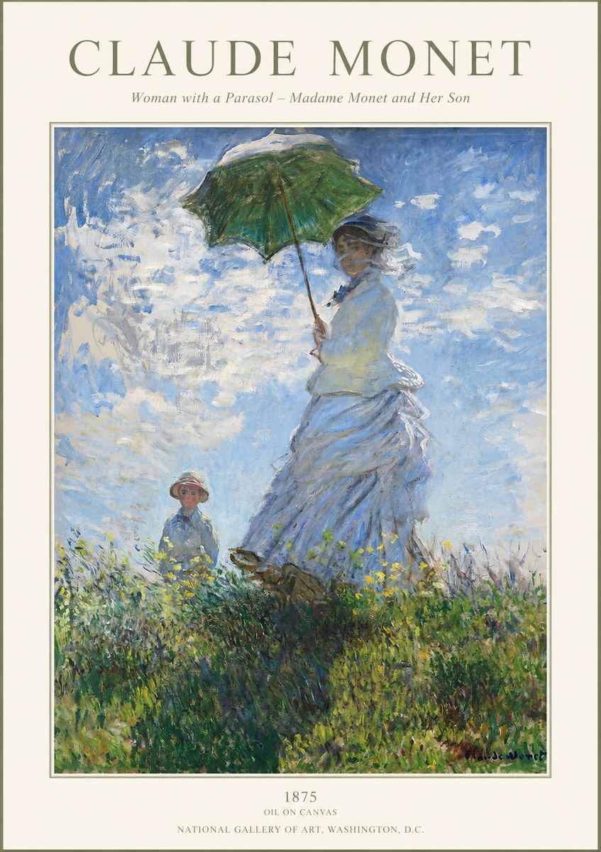 Monet Woman with a Parasol – Madame Monet and Her Son No1 - Juliste
