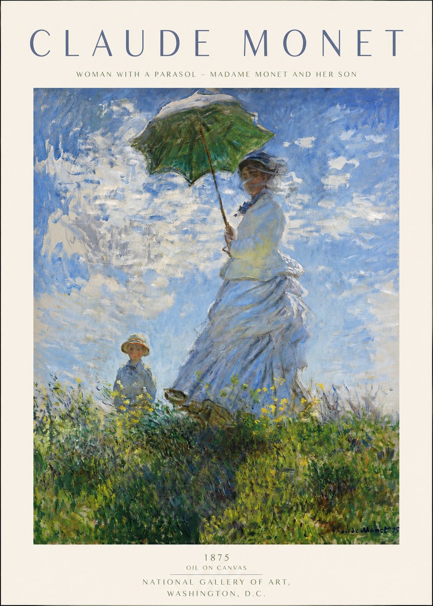 Monet Woman with a Parasol – Madame Monet and Her Son No3 - Juliste