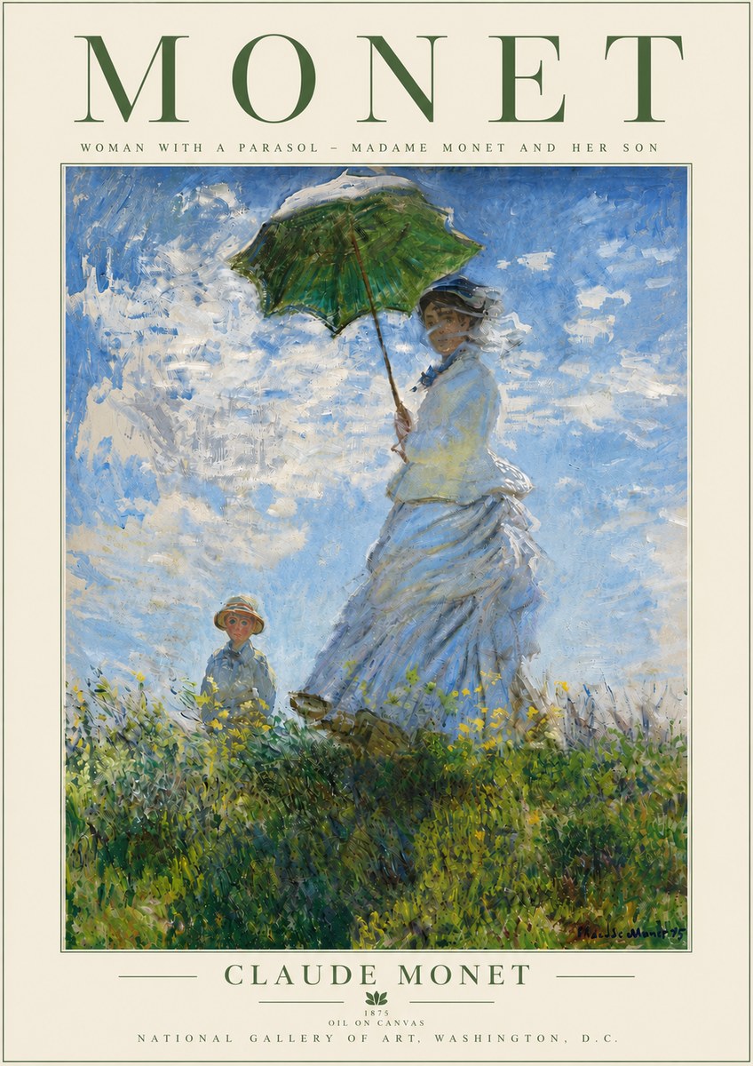 Monet Woman with a Parasol – Madame Monet and Her Son No5 - Juliste
