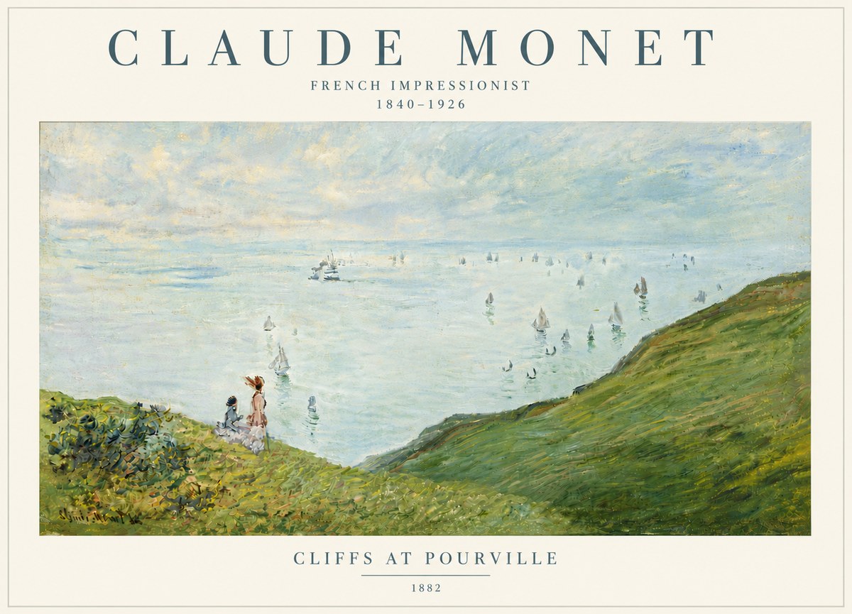 Monet Cliffs at Pourville I No6 - Juliste