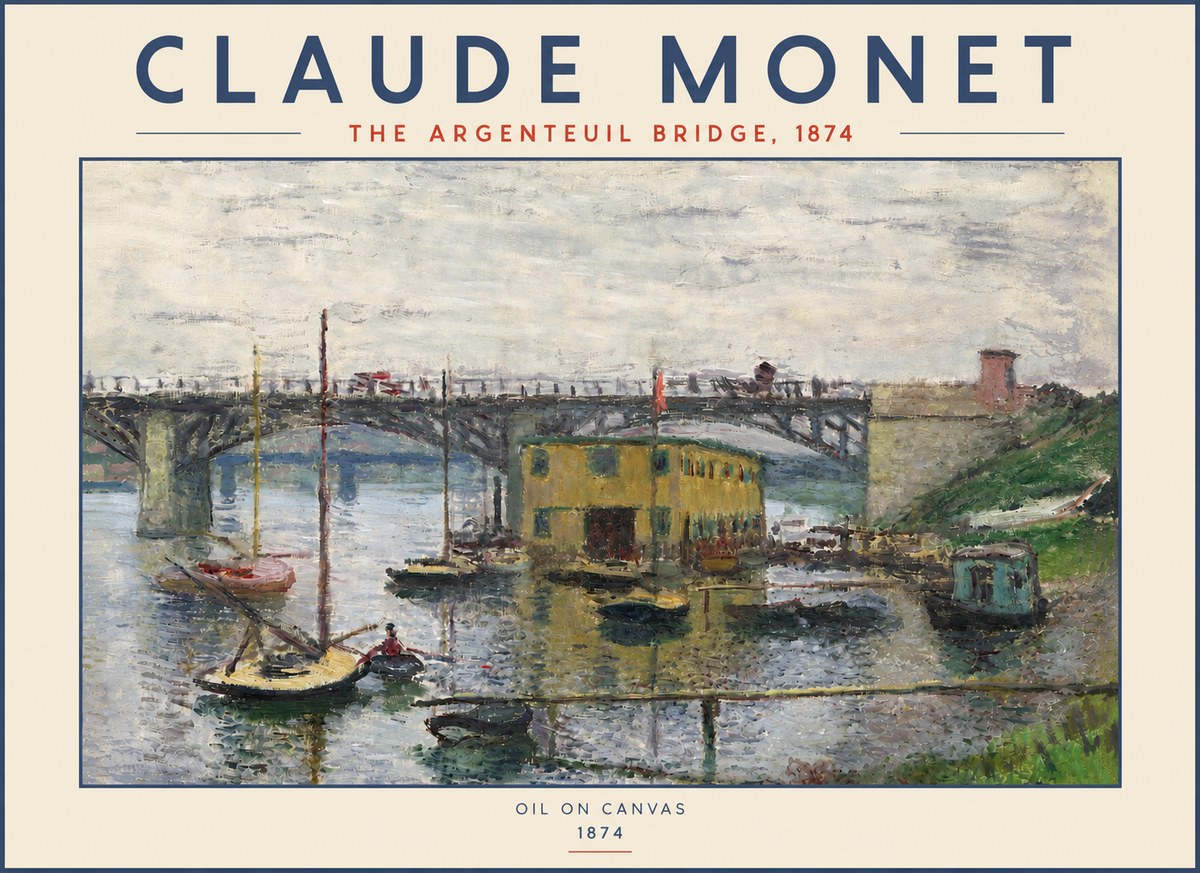 Monet The Argenteuil Bridge No4 - Juliste