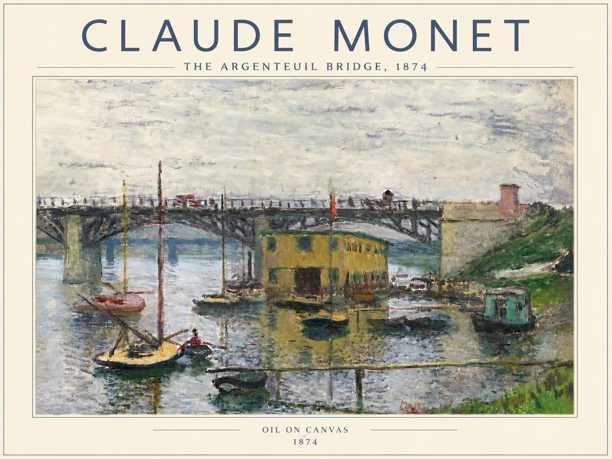 Monet The Argenteuil Bridge No6 - Juliste