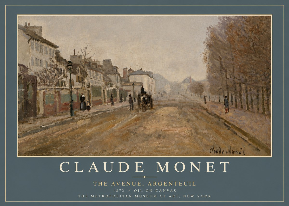 Monet The Avenue, Argenteuil No4 - Juliste