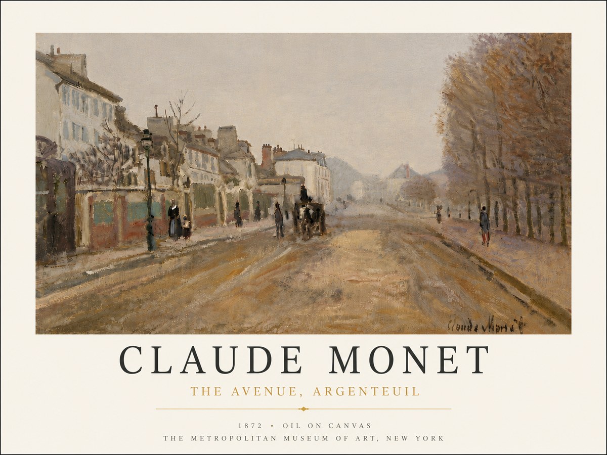 Monet The Avenue, Argenteuil No5 - Juliste