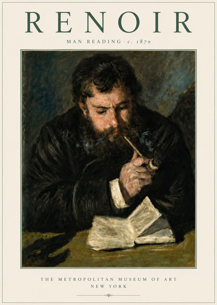Renoir Man Reading No4 - Juliste