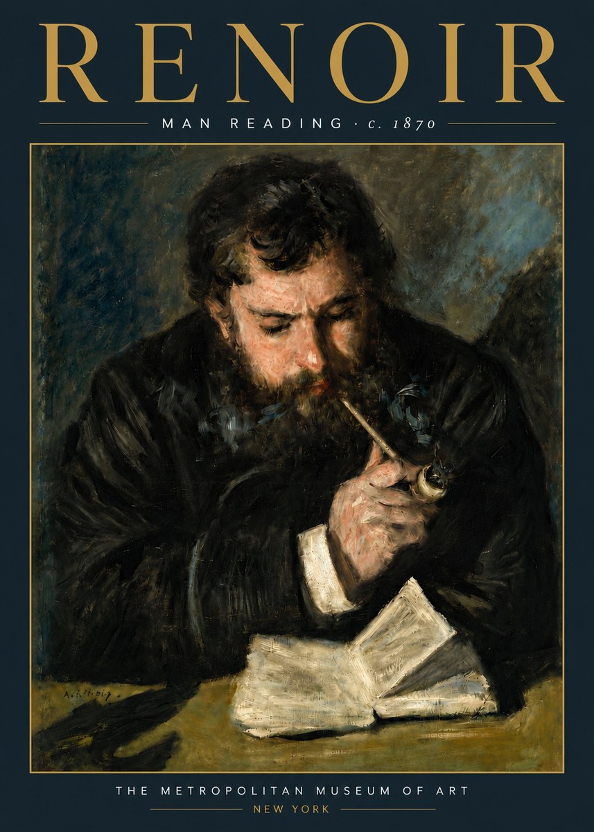 Renoir Man Reading No5 - Juliste