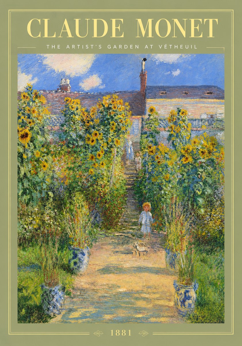 Monet The Artist's Garden at Vétheuil I No3 - Juliste