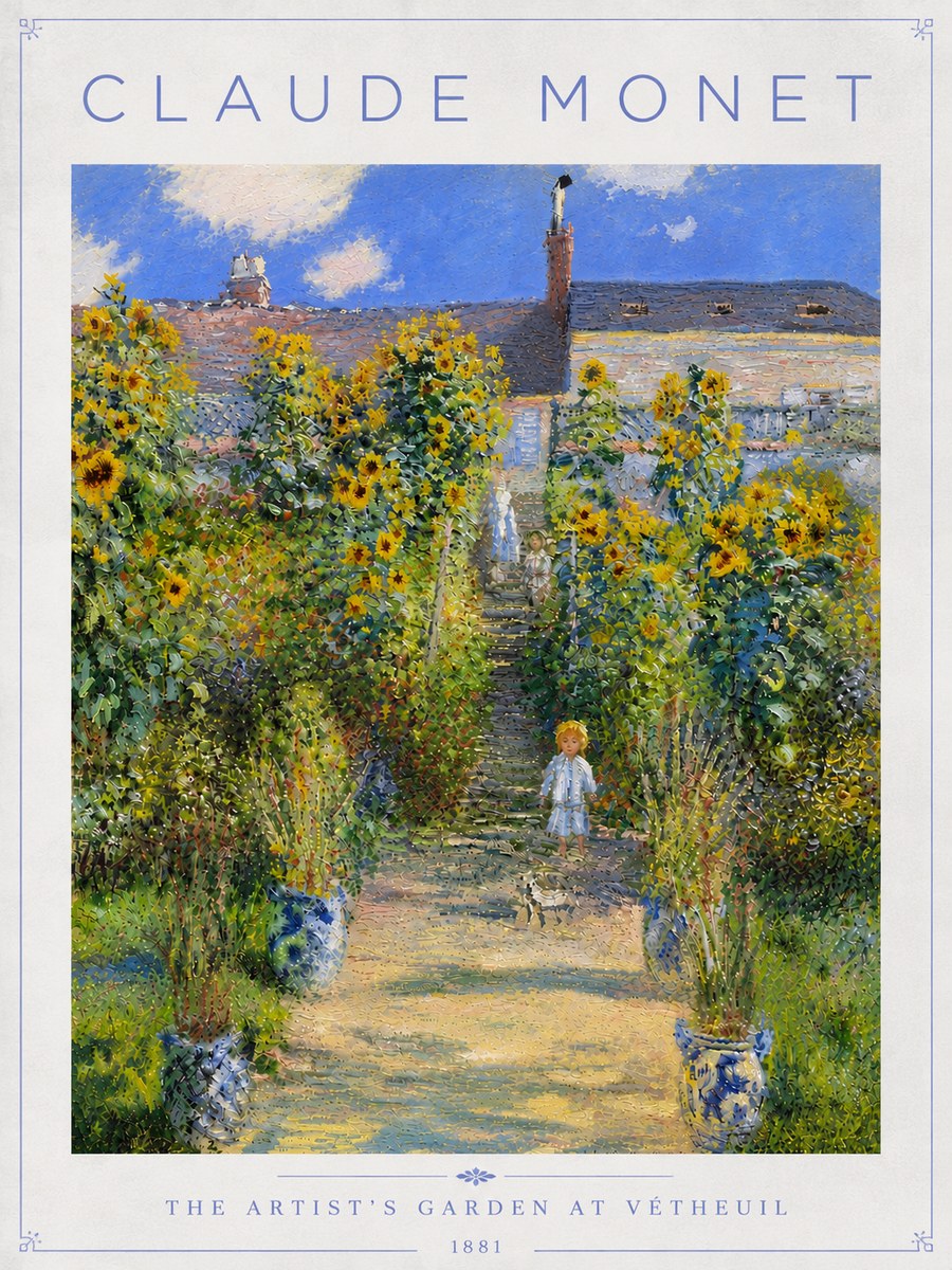 Monet The Artist's Garden at Vétheuil I No6 - Juliste