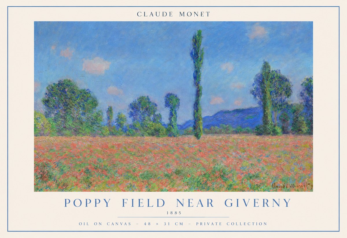 Monet Poppy Field Near Giverny No1 - Juliste