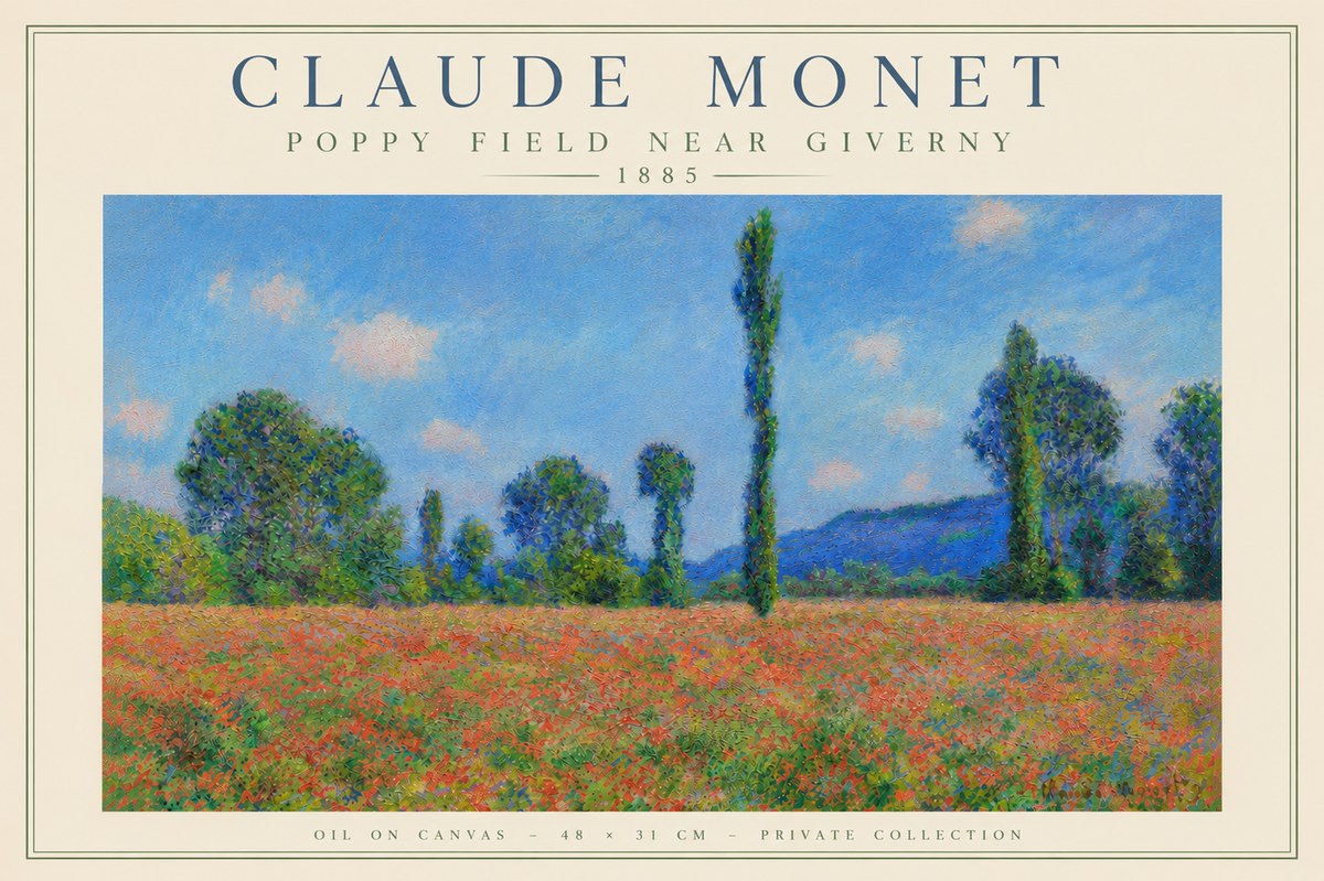 Monet Poppy Field Near Giverny No6 - Juliste