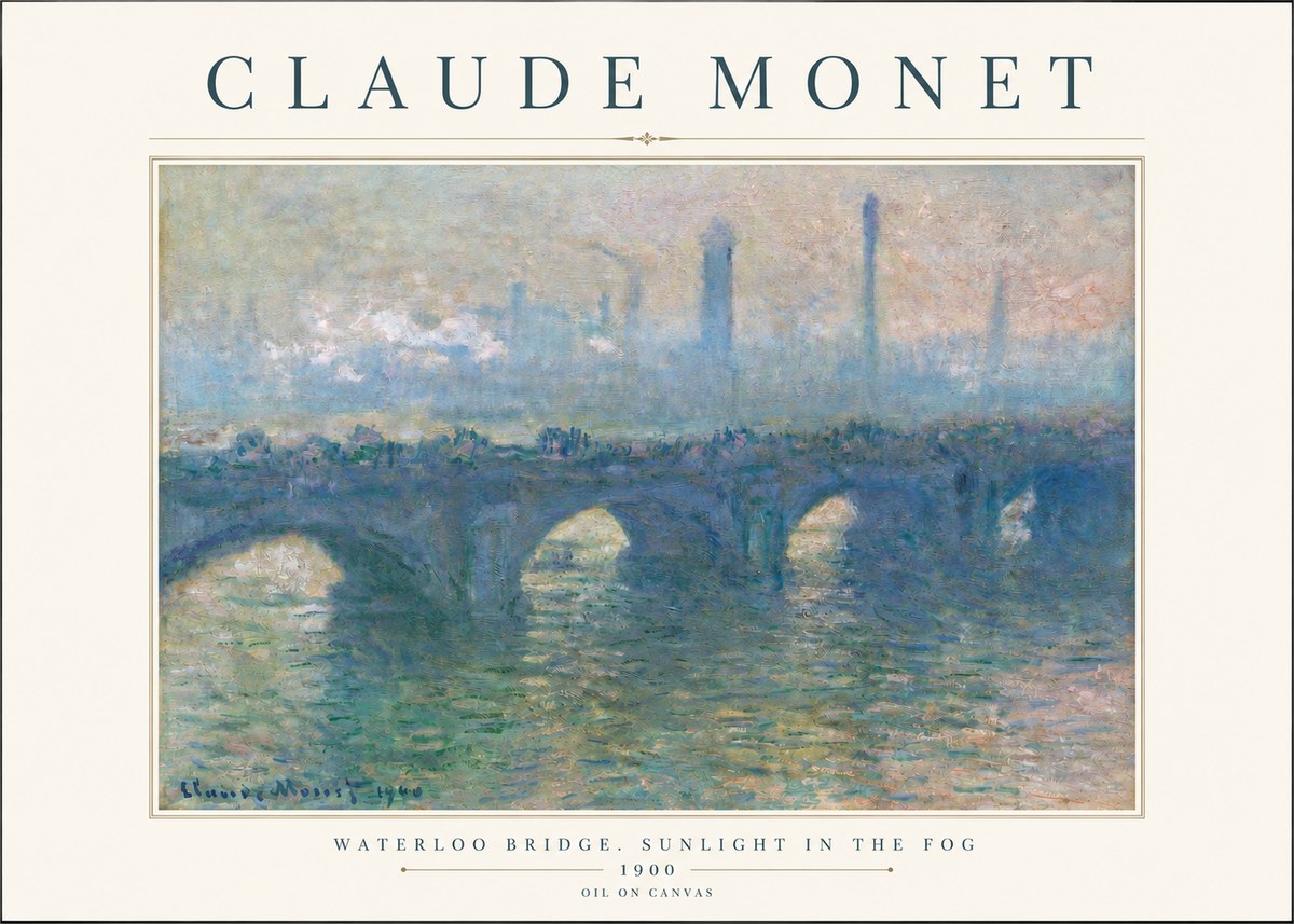 Monet Waterloo Bridge. Sunlight in the Fog No3 - Juliste