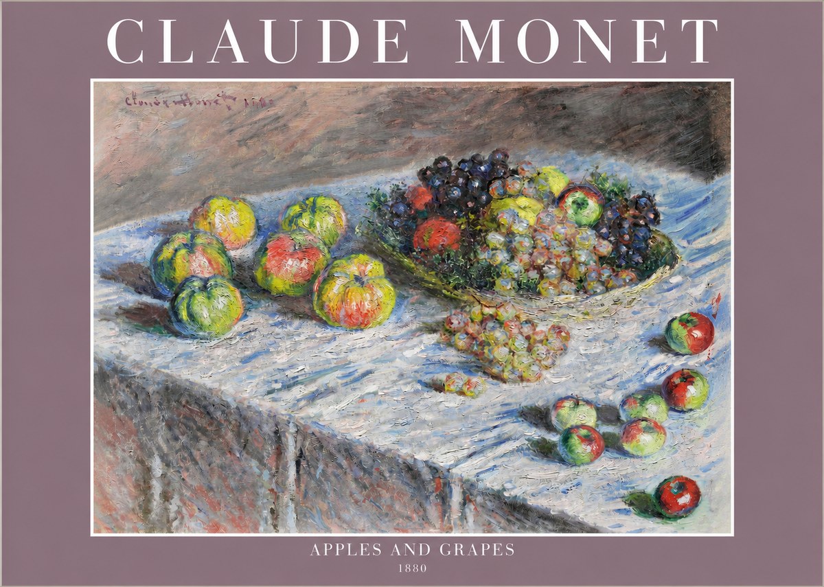 Monet Apples and Grapes No2 - Juliste