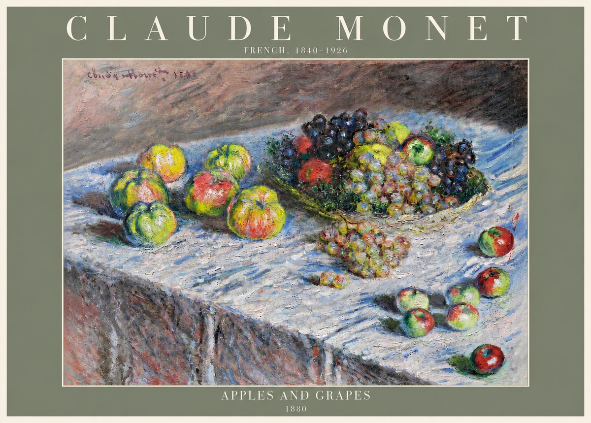 Monet Apples and Grapes No4 - Juliste