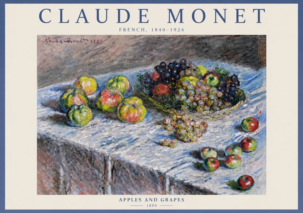 Monet Apples and Grapes No5 - Juliste