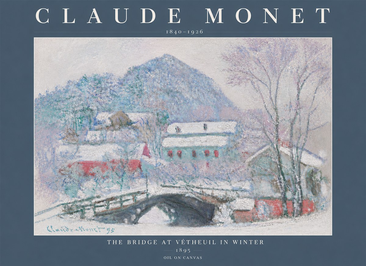 Monet The Bridge at Vétheuil in Winter No5 - Juliste