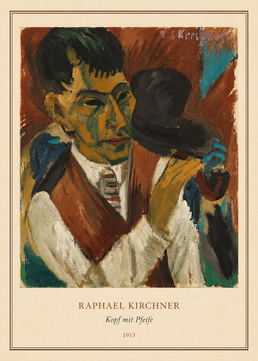 Raphael Kirchner Kopf Mit Pfeife No3 - Juliste