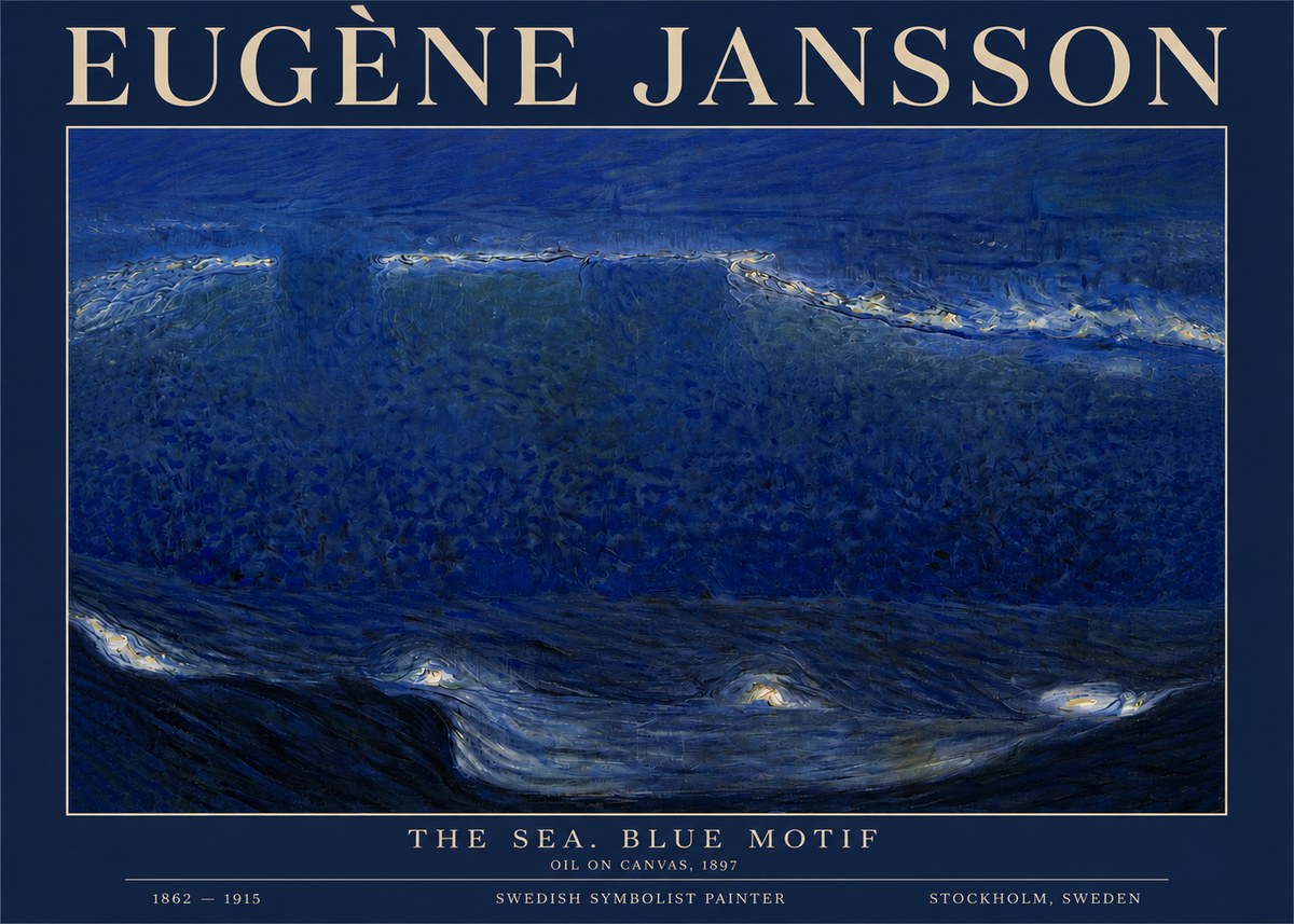 Eugène Jansson The Sea. Blue Motif No3 - Juliste