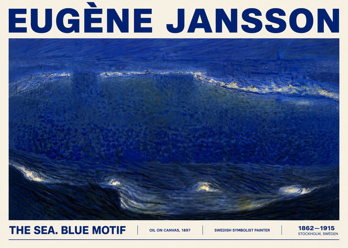 Eugène Jansson The Sea. Blue Motif No5 - Juliste