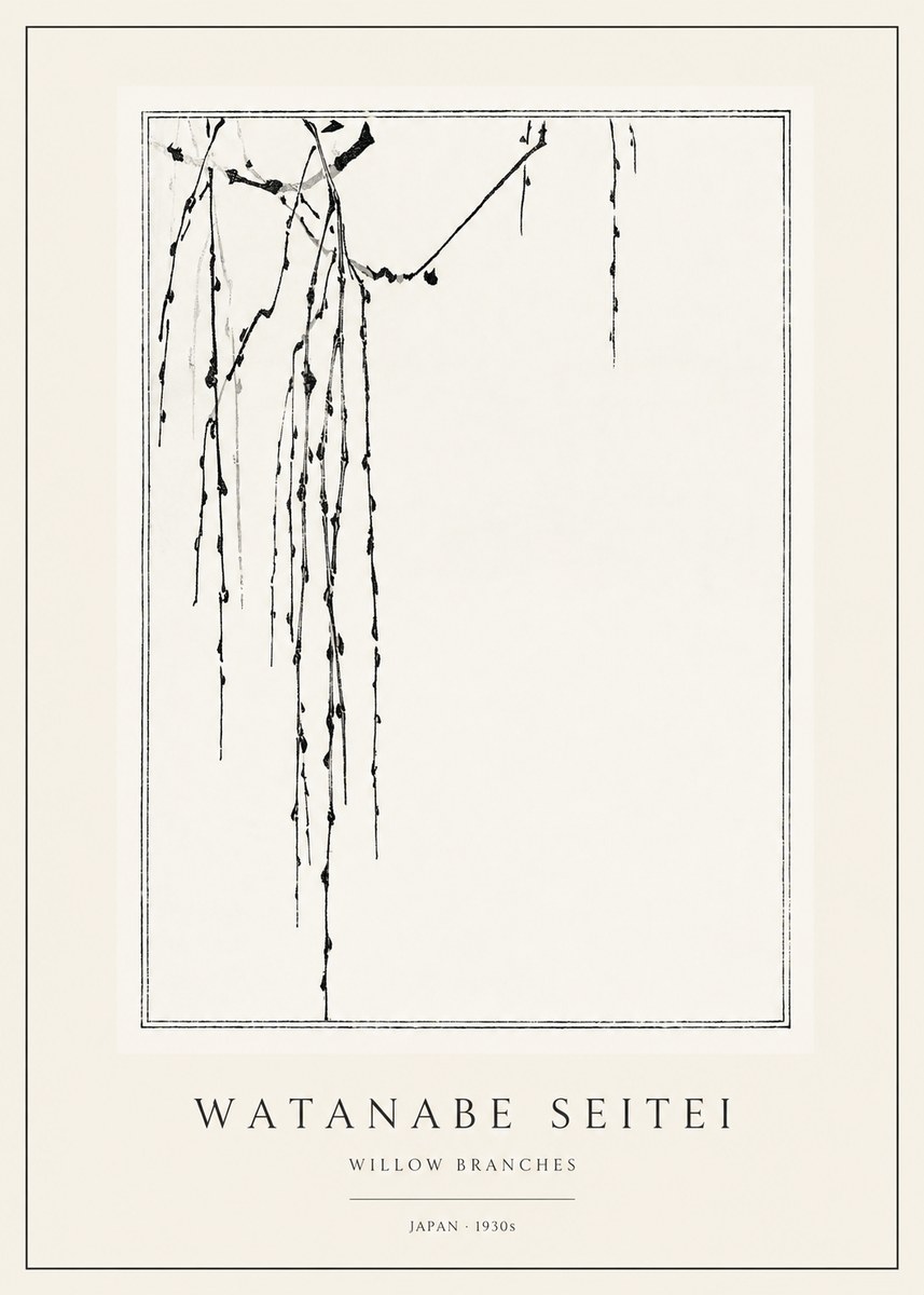 Watanabe Seitei Willow Branches I No1 - Juliste