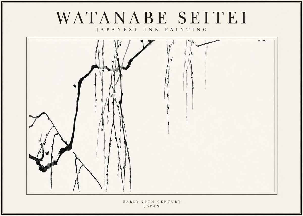 Watanabe Seitei Willow Branches II No1 - Juliste